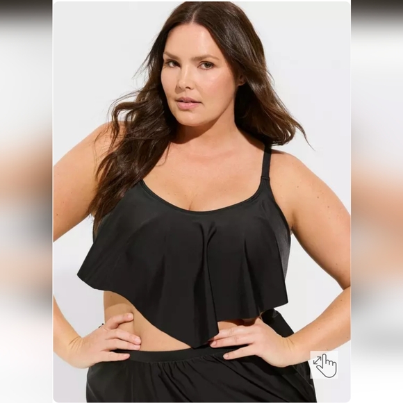 Torrid Wireless Flounce Bikini Top- 1X - Picture 1 of 5